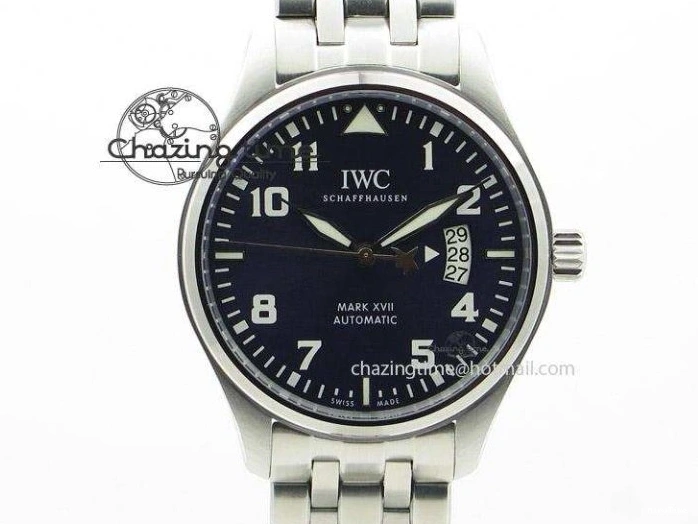 MIROTIME 0209 Da Vinci IW356601 SS TW 1:1 Best Edition Blue Dial On Black Leather Strap A Durable 7239